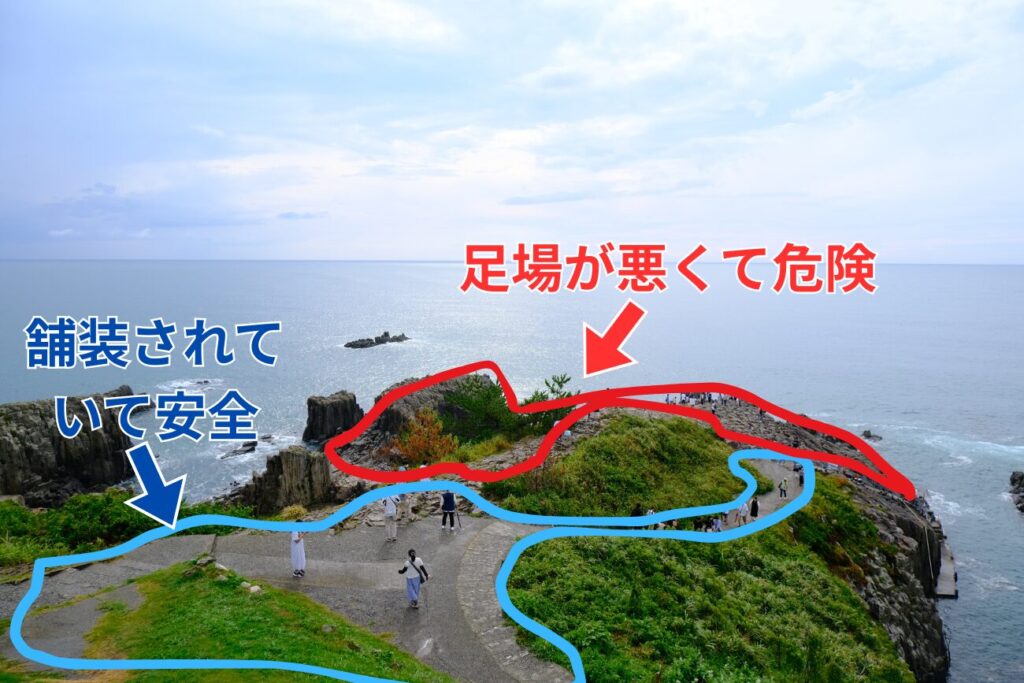 東尋坊の断崖絶壁エリアの解説