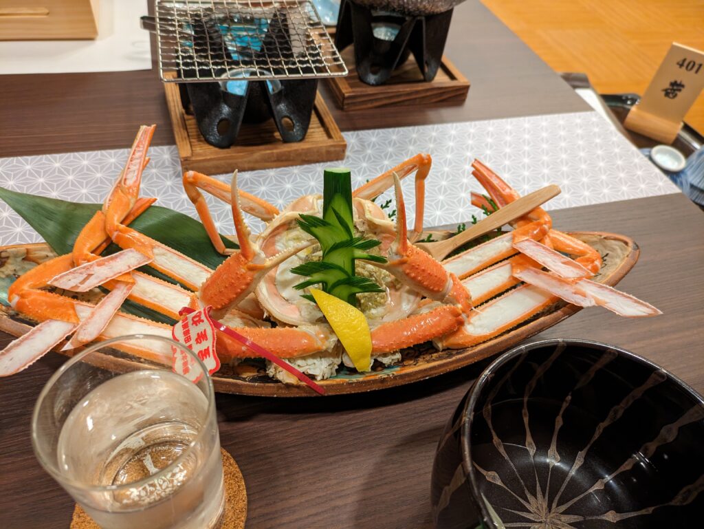 湯喜望 白扇の夕食で出た松葉蟹