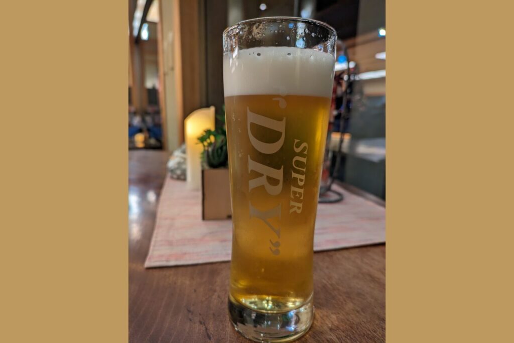 湯喜望 白扇の売店で飲んだ生ビール