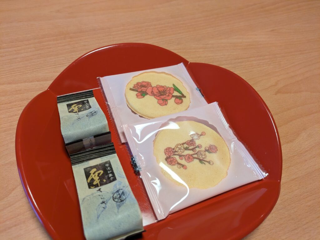 昼神グランドホテル天心の客室にあったお菓子