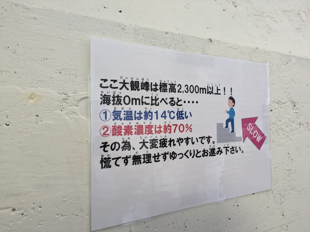 屋上展望台に行くまでの階段にある案内図