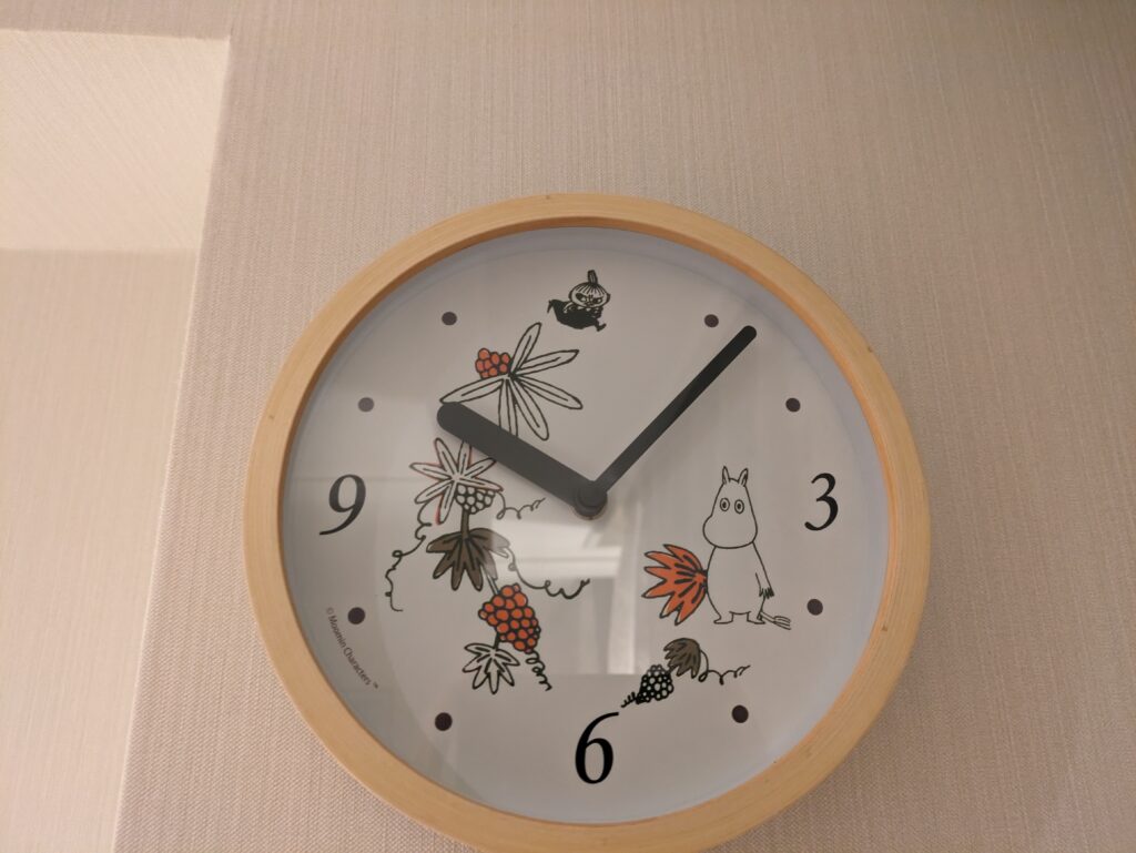 ムーミンスペシャルルームの時計