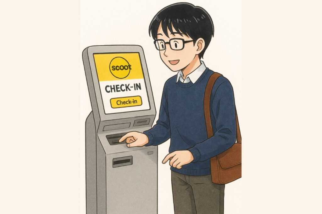 kioskでチェックインしているイメージ画像
