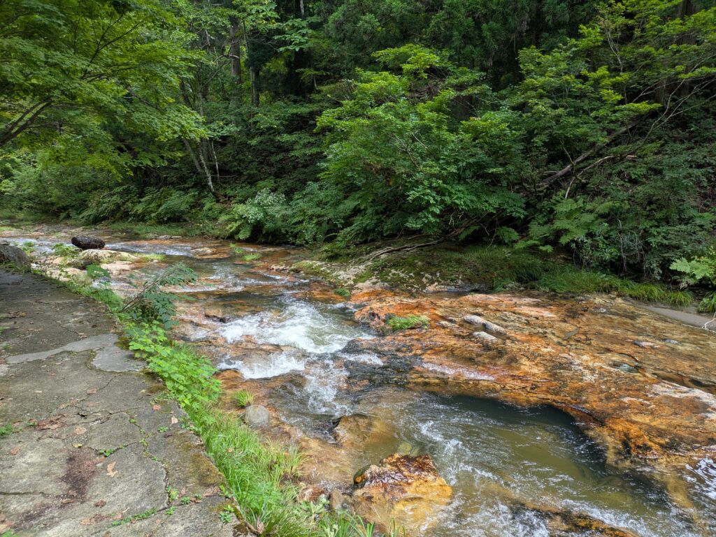 河鹿橋の近くの渓流