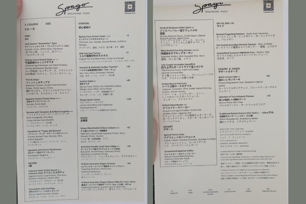 Spagoのランチメニュー