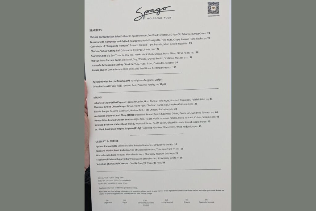 Spagoのランチメニュー