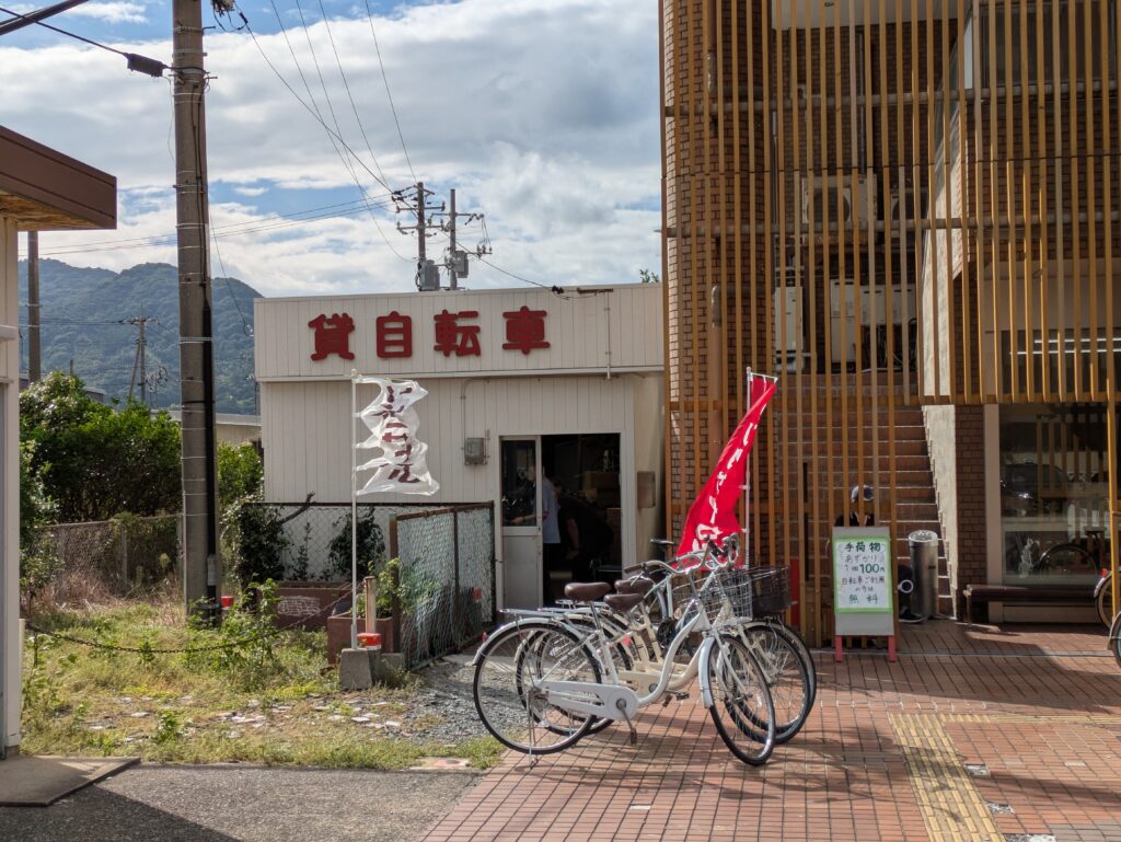 東萩駅目の前のレンタサイクル