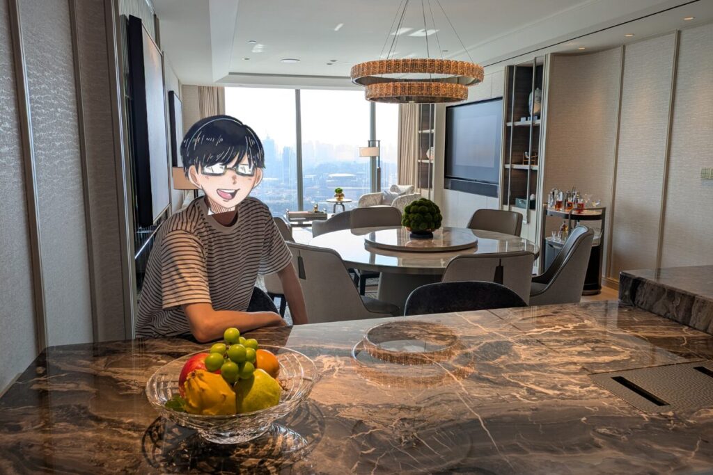 ダイニングでの記念撮影