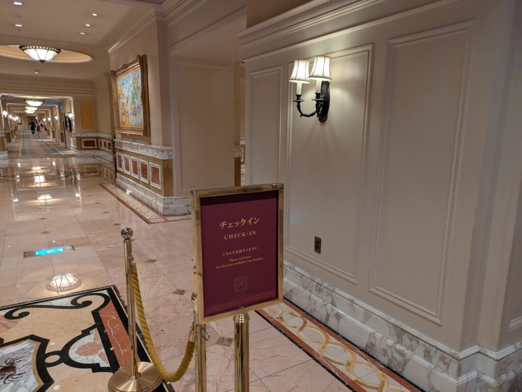 ホテルミラコスタのチェックイン