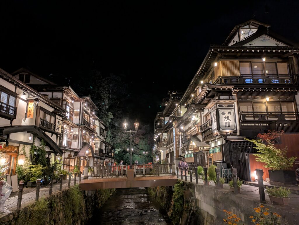 銀山温泉の夜景