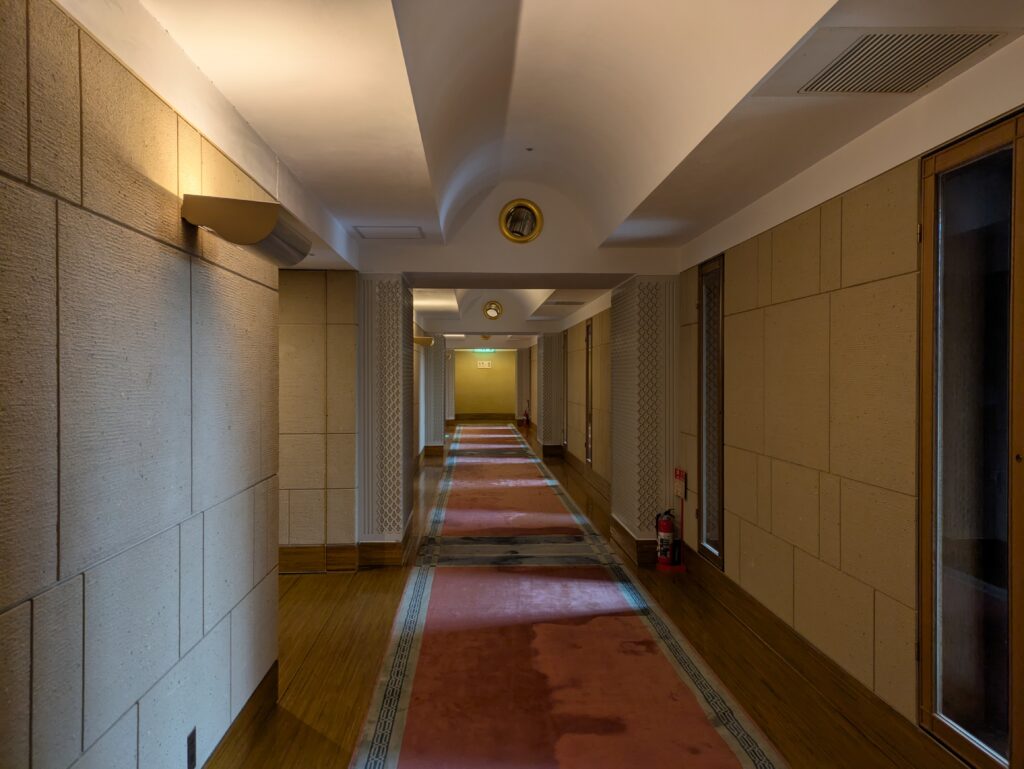 ホテル川久の廊下の絨毯
