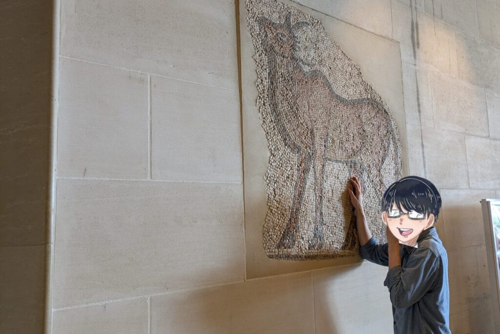 ビザンチンモザイク画と記念撮影