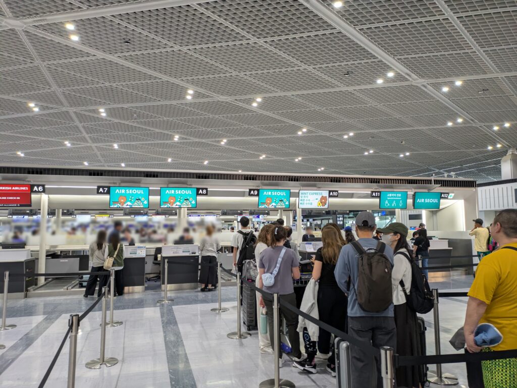 成田空港のエアソウル窓口の様子