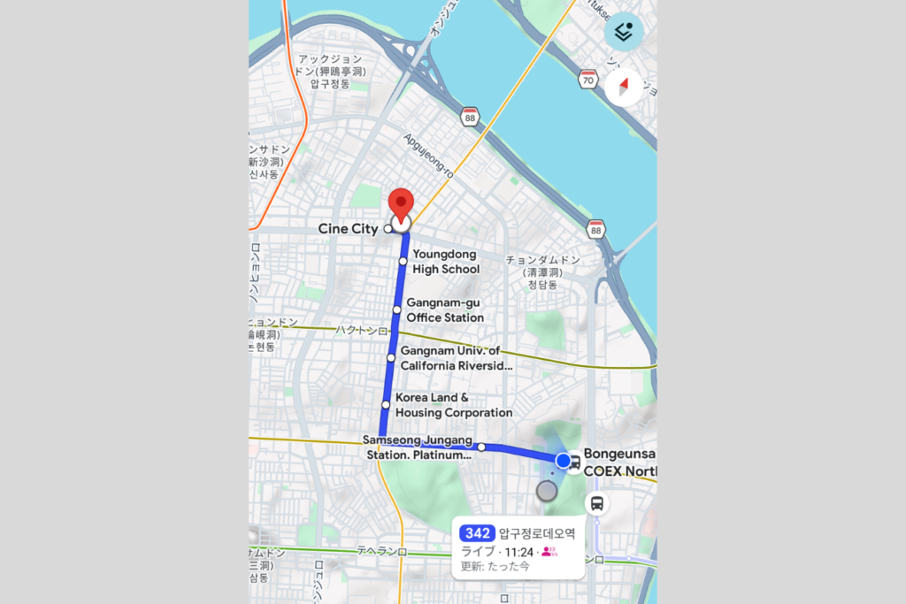 Googleマップで検索した様子