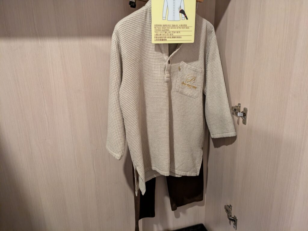 ドーミーインソウル江南の部屋着