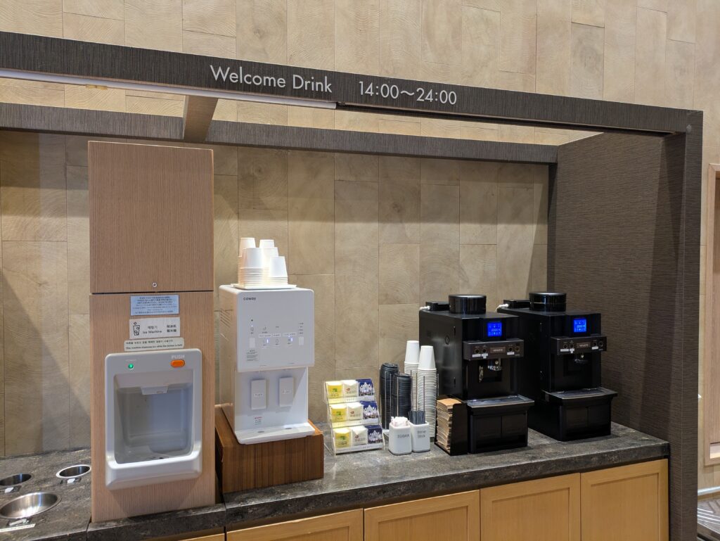 ウェルカムドリンクのコーナー