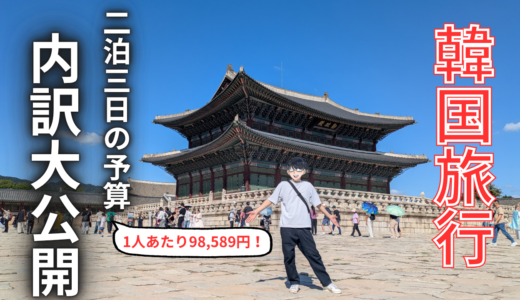 【実費公開】韓国旅行2泊3日の費用は1人約9.9万円｜内訳・現金・両替は？